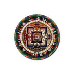 Colorful Mandala Rubber Round Coaster (4 Pack) 