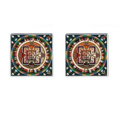 Colorful Mandala Cufflinks (square)