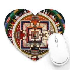 Colorful Mandala Heart Mousepads by BangZart