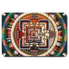 Colorful Mandala Large Doormat  by BangZart