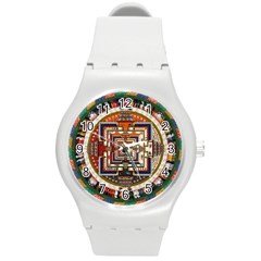 Colorful Mandala Round Plastic Sport Watch (m)