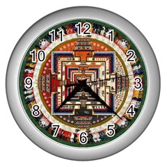 Colorful Mandala Wall Clocks (silver)  by BangZart