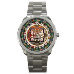 Colorful Mandala Sport Metal Watch