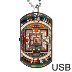 Colorful Mandala Dog Tag Usb Flash (two Sides)