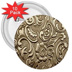 Golden European Pattern 3  Buttons (10 Pack)  by BangZart