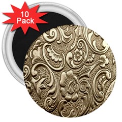 Golden European Pattern 3  Magnets (10 Pack) 