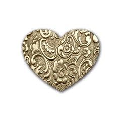 Golden European Pattern Heart Coaster (4 Pack) 