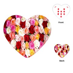 Rose Color Beautiful Flowers Playing Cards (heart) 