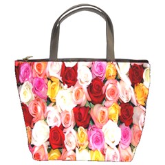 Rose Color Beautiful Flowers Bucket Bags by BangZart