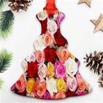 Rose Color Beautiful Flowers Christmas Tree Ornament (Two Sides) Back