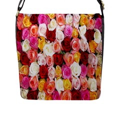 Rose Color Beautiful Flowers Flap Messenger Bag (l)  by BangZart