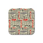 Backdrop Style With Texture And Typography Fashion Style Rubber Square Coaster (4 pack)  Front