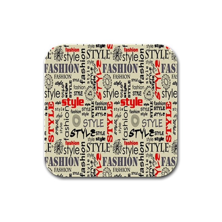 Backdrop Style With Texture And Typography Fashion Style Rubber Square Coaster (4 pack) 