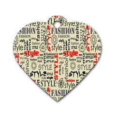 Backdrop Style With Texture And Typography Fashion Style Dog Tag Heart (one Side)