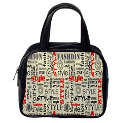 Backdrop Style With Texture And Typography Fashion Style Classic Handbags (one Side) by BangZart