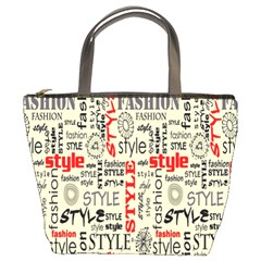 Backdrop Style With Texture And Typography Fashion Style Bucket Bags by BangZart