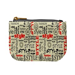 Backdrop Style With Texture And Typography Fashion Style Mini Coin Purses by BangZart