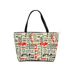 Backdrop Style With Texture And Typography Fashion Style Shoulder Handbags by BangZart