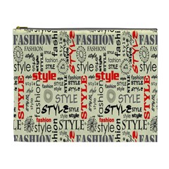 Backdrop Style With Texture And Typography Fashion Style Cosmetic Bag (xl) by BangZart