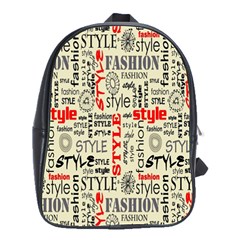 Backdrop Style With Texture And Typography Fashion Style School Bags(large)  by BangZart