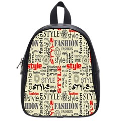 Backdrop Style With Texture And Typography Fashion Style School Bags (small)  by BangZart