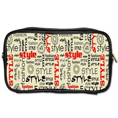 Backdrop Style With Texture And Typography Fashion Style Toiletries Bags by BangZart