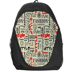 Backdrop Style With Texture And Typography Fashion Style Backpack Bag by BangZart