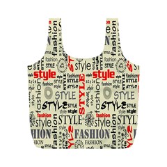 Backdrop Style With Texture And Typography Fashion Style Full Print Recycle Bags (m)  by BangZart