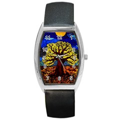 Tree Of Life Barrel Style Metal Watch