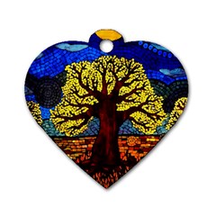 Tree Of Life Dog Tag Heart (one Side)