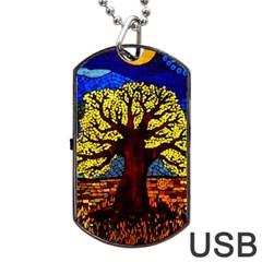 Tree Of Life Dog Tag Usb Flash (one Side)