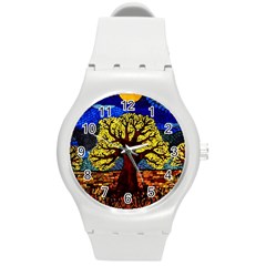 Tree Of Life Round Plastic Sport Watch (m)