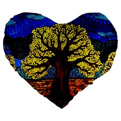 Tree Of Life Large 19  Premium Flano Heart Shape Cushions by BangZart