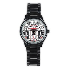 Ethnic Traditional Art Stainless Steel Round Watch by BangZart