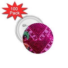 Pink Batik Cloth Fabric 1 75  Buttons (100 Pack) 