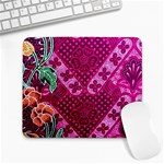 Pink Batik Cloth Fabric Large Mousepads Front