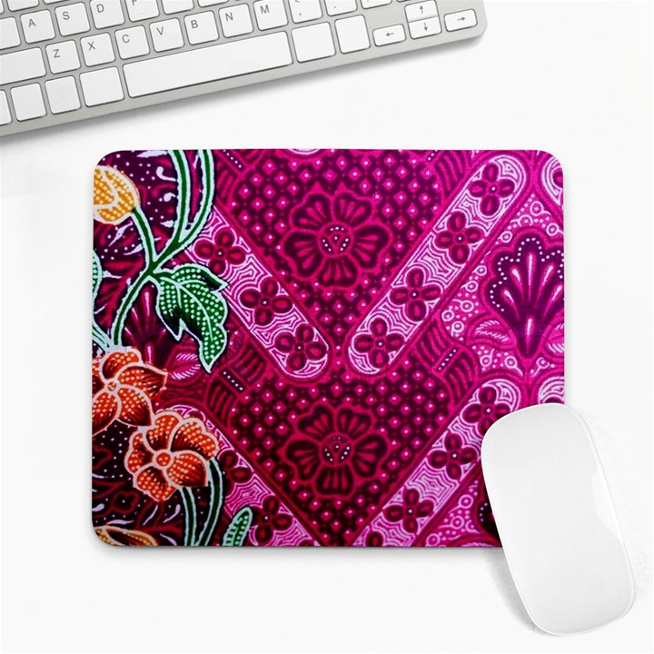 Pink Batik Cloth Fabric Large Mousepads