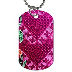 Pink Batik Cloth Fabric Dog Tag (one Side) by BangZart