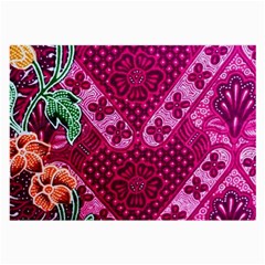 Pink Batik Cloth Fabric Large Glasses Cloth by BangZart