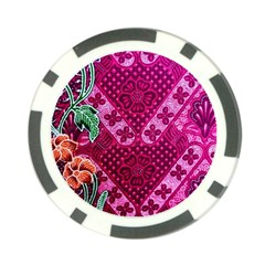 Pink Batik Cloth Fabric Poker Chip Card Guard by BangZart