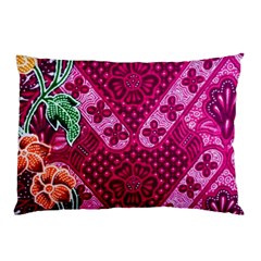 Pink Batik Cloth Fabric Pillow Case by BangZart