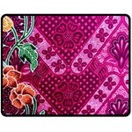 Pink Batik Cloth Fabric Fleece Blanket (Medium)  60 x50  Blanket Front