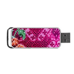 Pink Batik Cloth Fabric Portable Usb Flash (one Side) by BangZart