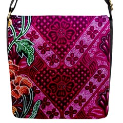 Pink Batik Cloth Fabric Flap Messenger Bag (s) by BangZart