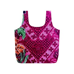 Pink Batik Cloth Fabric Full Print Recycle Bags (s)  by BangZart