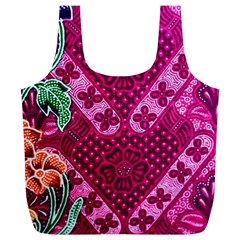 Pink Batik Cloth Fabric Full Print Recycle Bags (l)  by BangZart