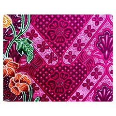 Pink Batik Cloth Fabric Double Sided Flano Blanket (medium)  by BangZart