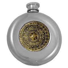 Gold Roman Shield Costume Round Hip Flask (5 Oz) by BangZart