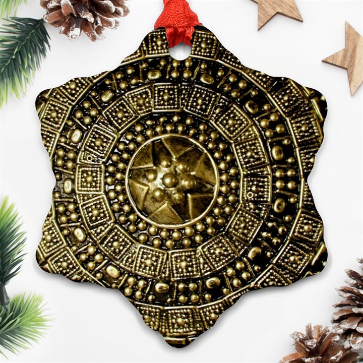 Gold Roman Shield Costume Snowflake Ornament (Two Sides)