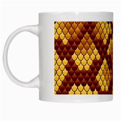 Snake Skin Pattern Vector White Mugs by BangZart